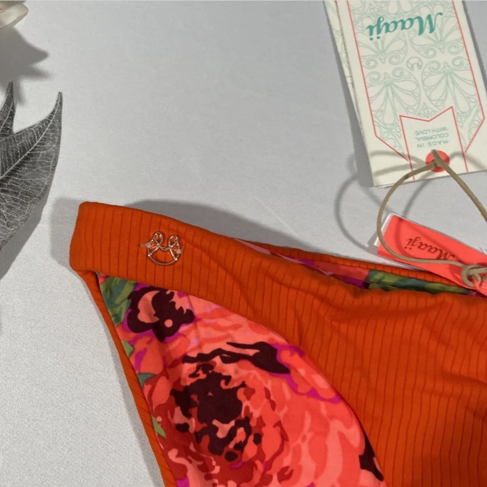 NWT‎ Maaji [ XS ] Ginger Orange Flirt Reversible Bikini Bottoms